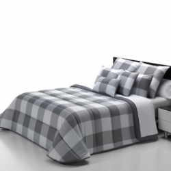 Relleno Nórdico Tacto Seda Cuadros 300gr color gris de Belnou