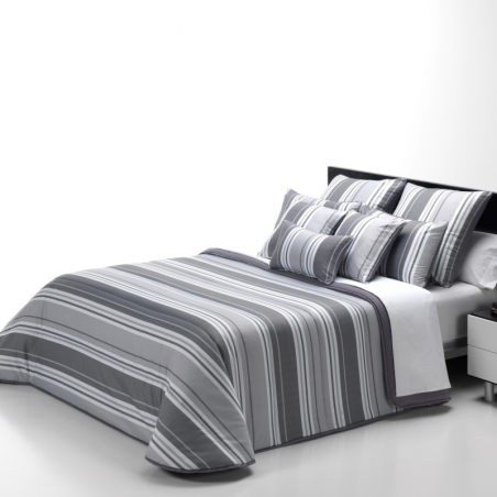 Relleno Nórdico Tacto Seda Rayas 300gr color gris de Belnou